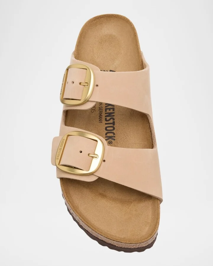 Arizona Leather Dual-Buckle Slide Sandals - Image 6