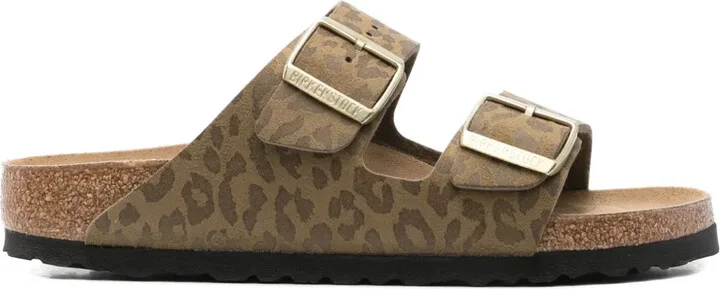 Arizona leopard-print double-buckle sandals