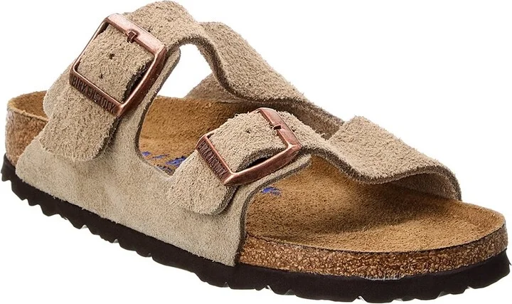 Arizona Narrow Fit Leather Suede Footbed Sandal