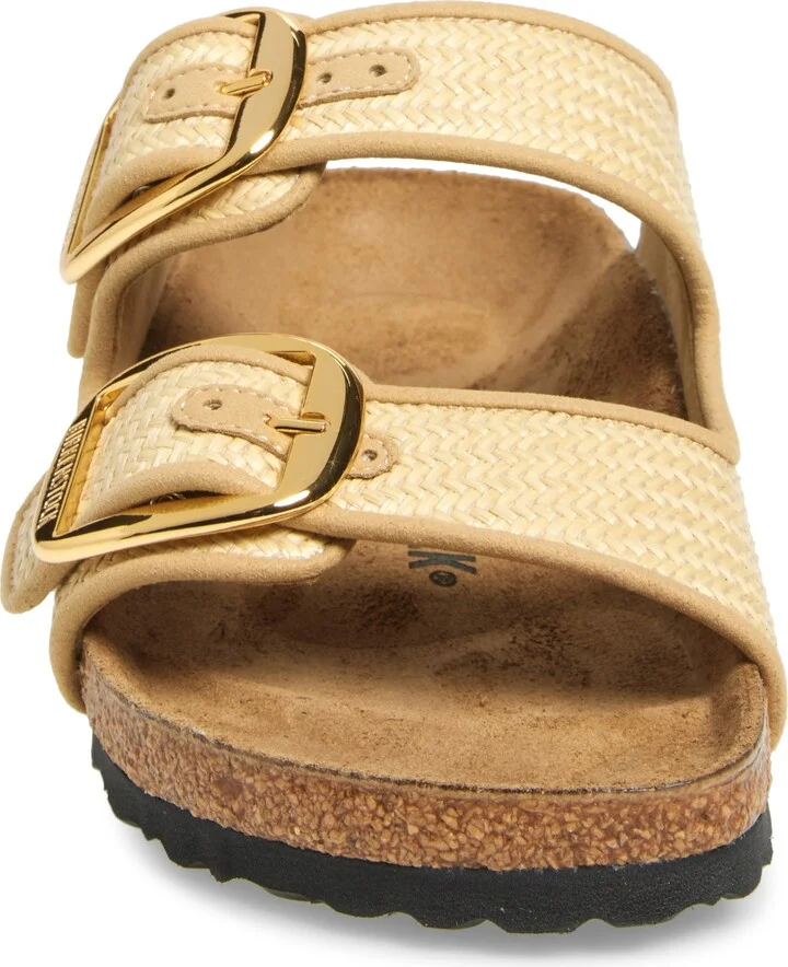 Arizona Raffia Big Buckle Slide Sandal - Image 4