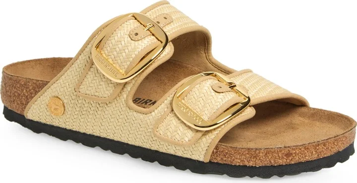 Arizona Raffia Big Buckle Slide Sandal