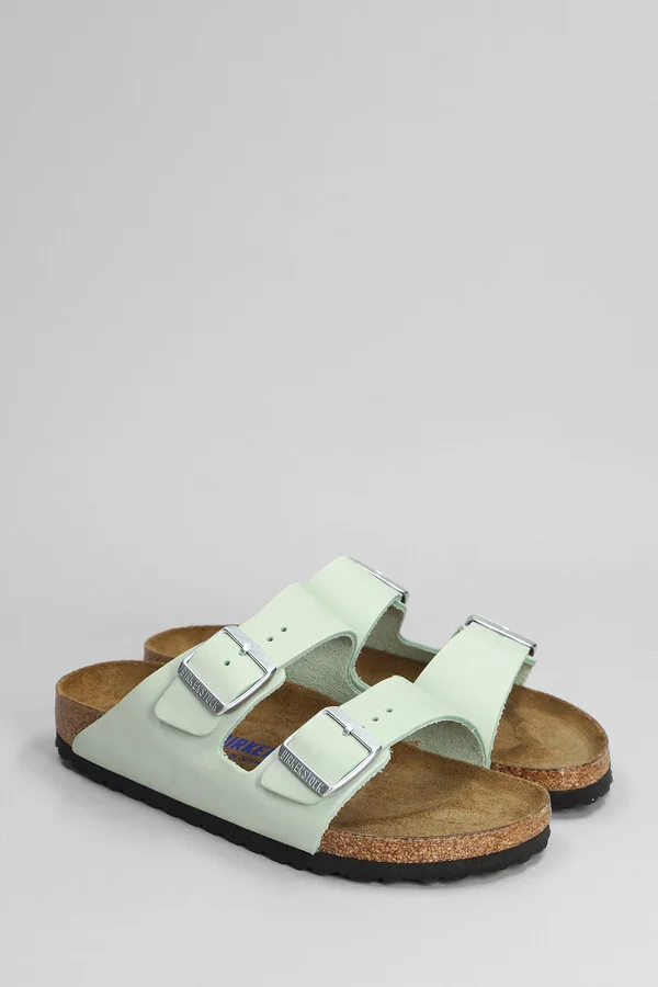 Arizona Sfb Flats In Green Leather - Image 2