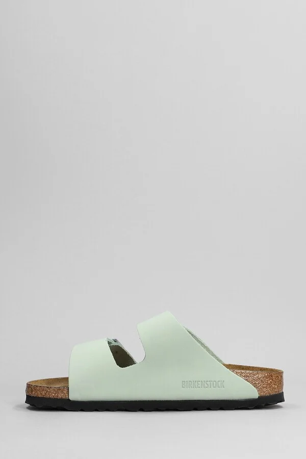 Arizona Sfb Flats In Green Leather - Image 3