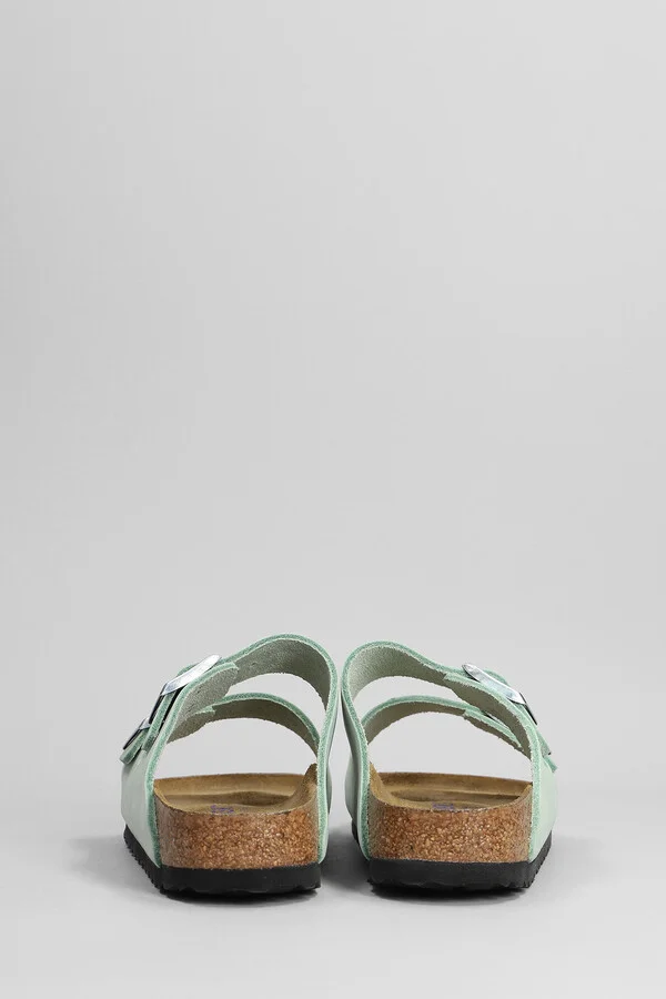 Arizona Sfb Flats In Green Leather - Image 4