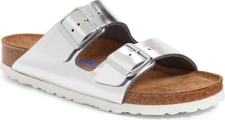 Metallic Silver Leather