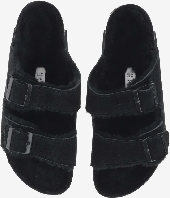 Arizona Suede And Shearling Sandals - Image 2