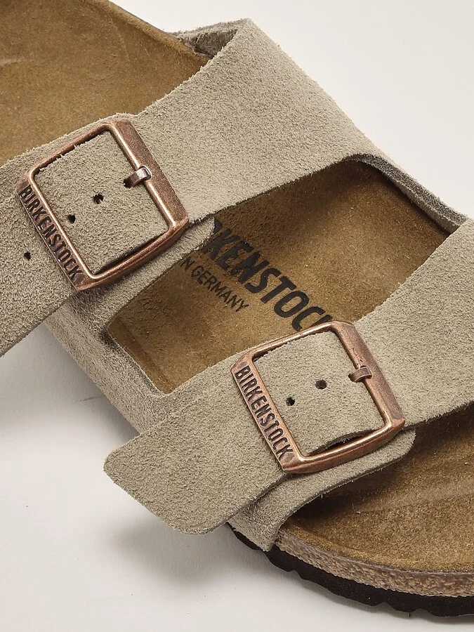 Arizona Taupe Suede Leather Sandal - Image 5