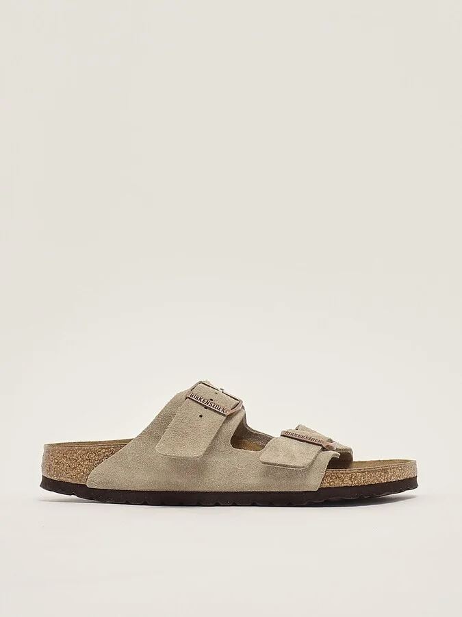 Arizona Taupe Suede Leather Sandal