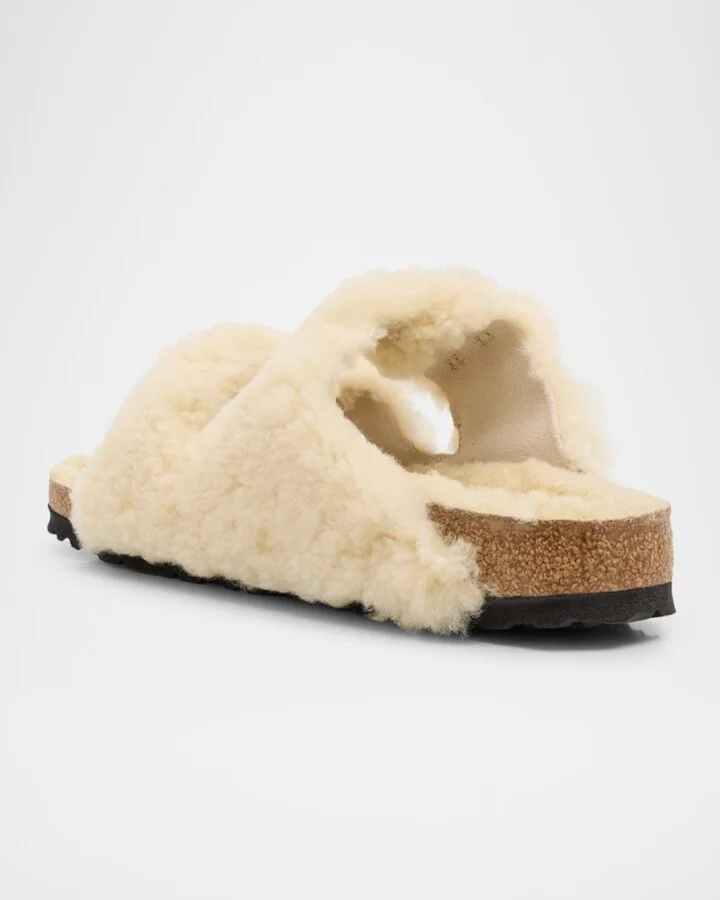 Arizona Teddy Shearling Dual Buckle Sandals - Image 2