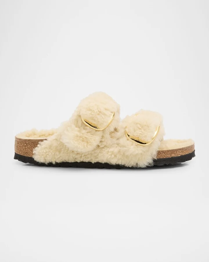 Arizona Teddy Shearling Dual Buckle Sandals