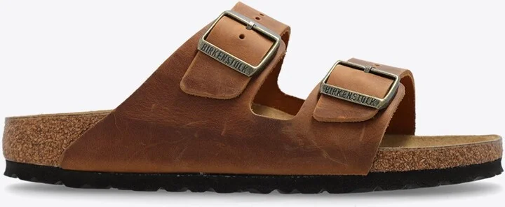 Arizona Two-Strap Leather Slides
