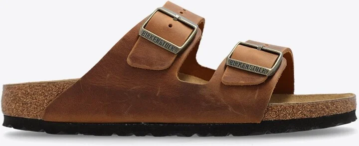 Arizona Two-Strap Leather Slides