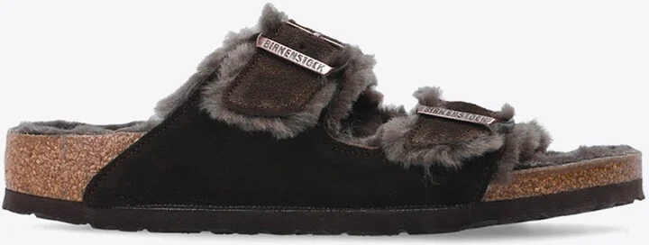 Arizona Two-Strap Shearling Slides