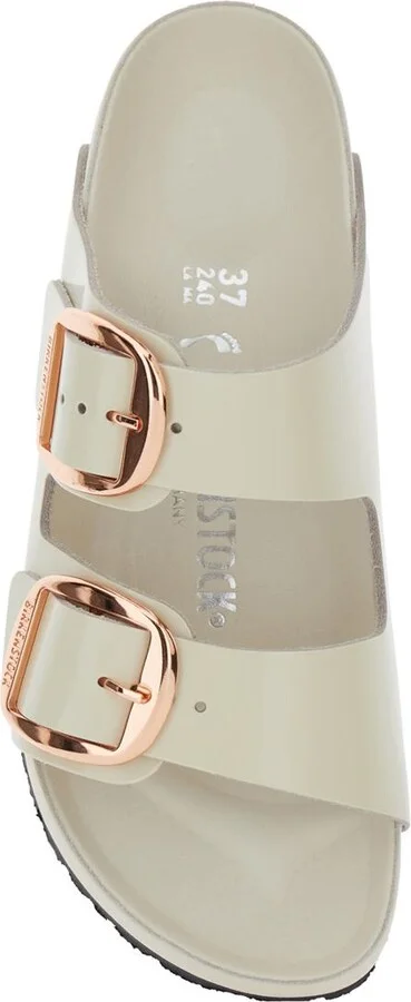 'Arizona' White Sandals With Embossed Logo On The Buckle And Open Toe In Leather Woman - Image 3