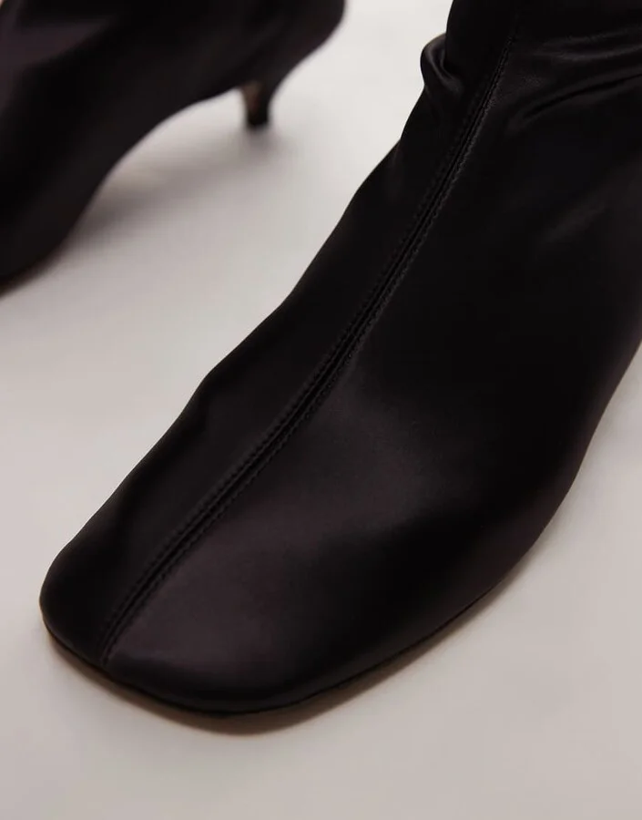 ARKET real leather over the knee boots in dark burgundy - Image 2