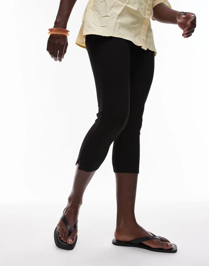 ARKET real leather square toe chunky flip flops in black - Image 3