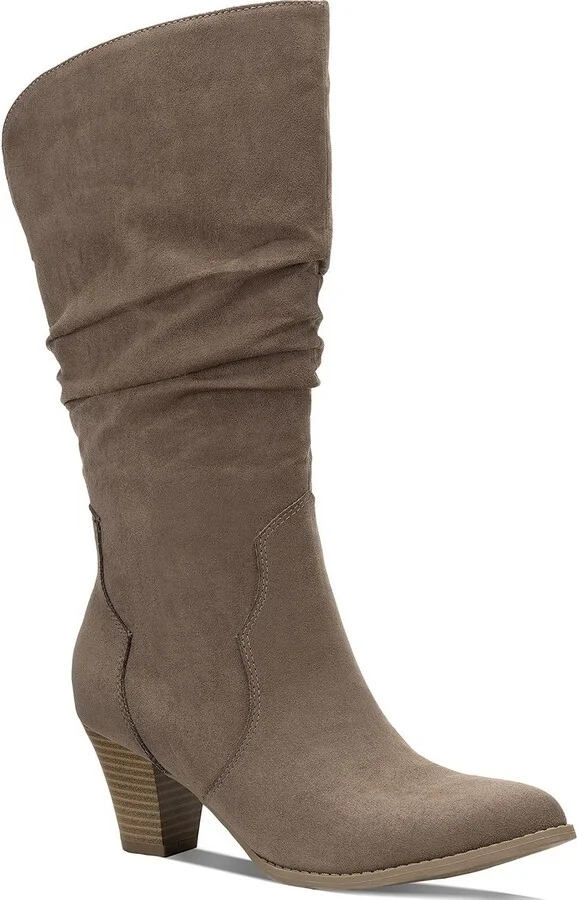 Arlenee Womens Heeled Pointed Toe Mid-Calf Boots