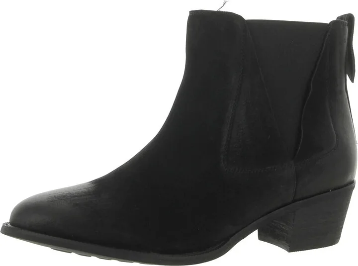 Arleta Womens Leather Block Heel Booties