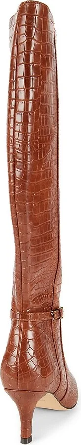 Arlie 64MM Croc Embossed Knee Boots - Image 3