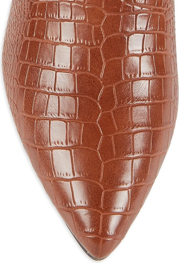 Arlie 64MM Croc Embossed Knee Boots - Image 5
