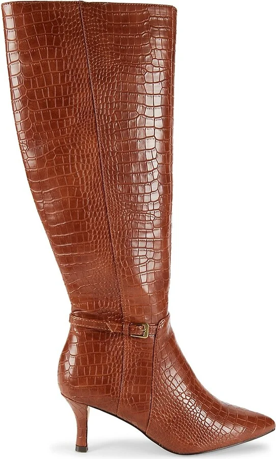 Arlie 64MM Croc Embossed Knee Boots