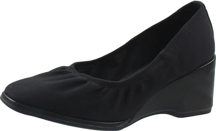 Arlie Womens Round Toe Slip On Wedge Heels