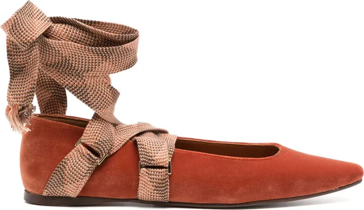 Arlo velvet ballerina shoes