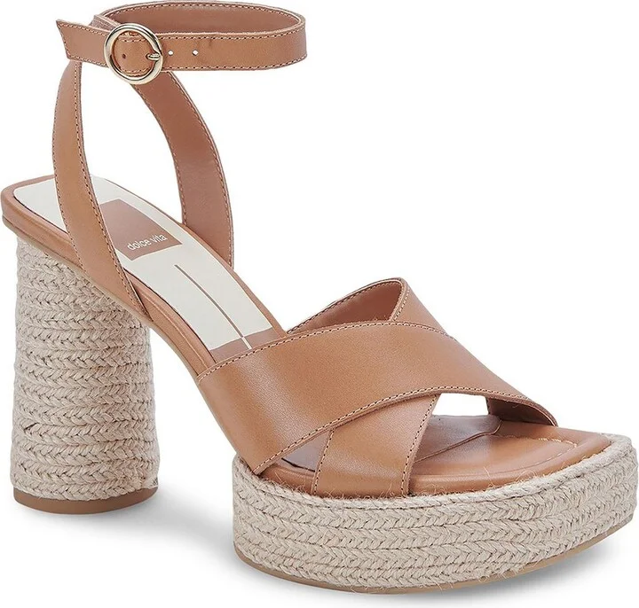 Arlow Womens Leather Ankle Strap Espadrilles