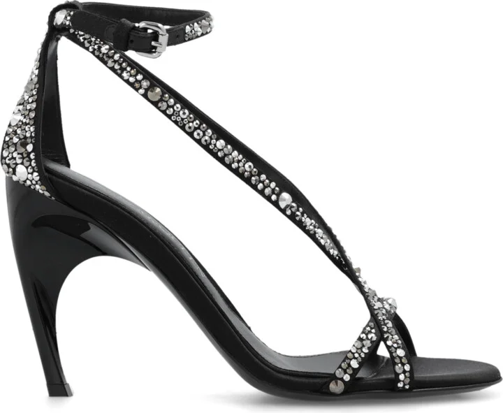 ‘Armadillo’ Heeled Sandals, , - Black