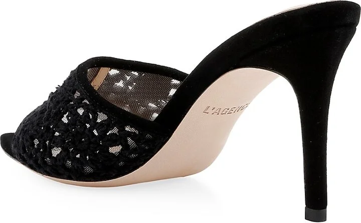 Armande 85MM Suede Crochet Mules - Image 3