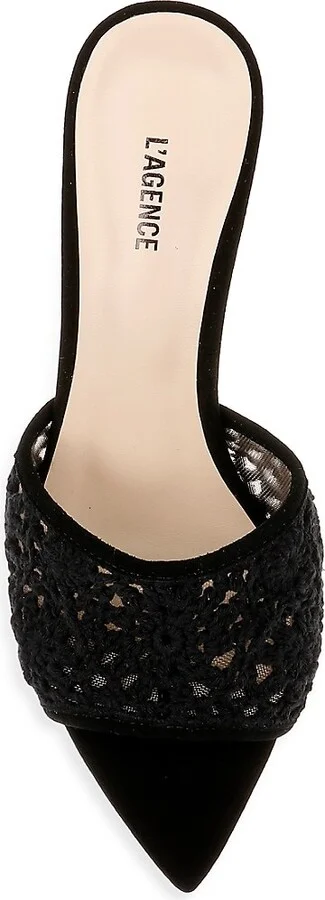 Armande 85MM Suede Crochet Mules - Image 4