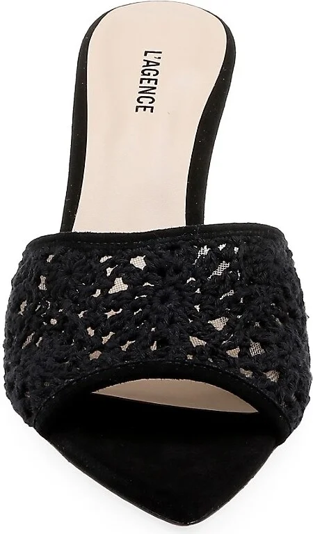 Armande 85MM Suede Crochet Mules - Image 5
