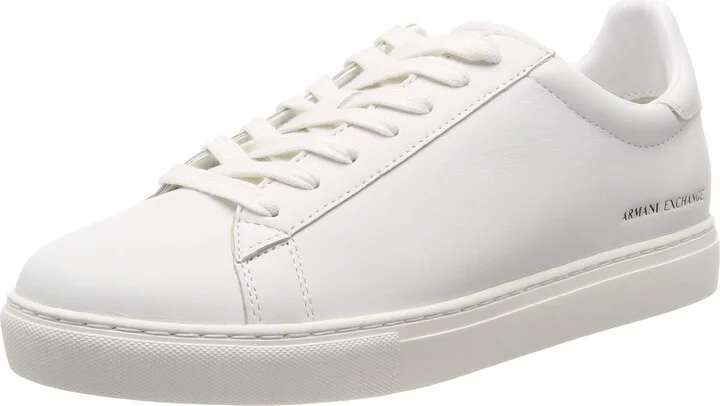 Armani Exchange mens Low Rise Leather Lace Up Sneaker