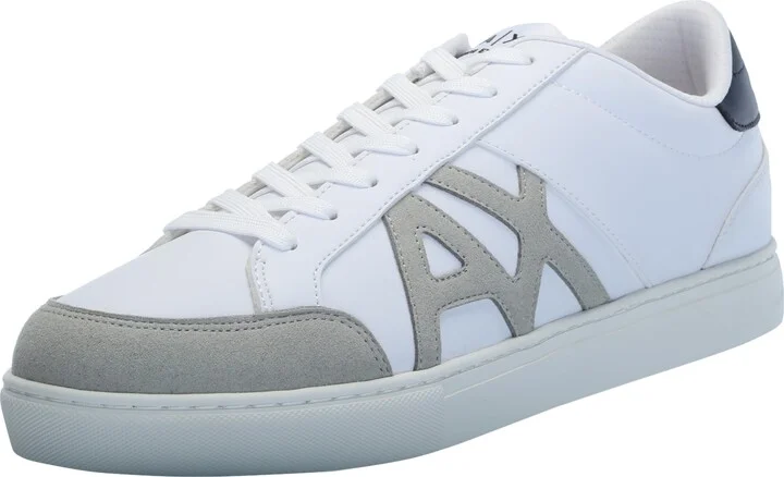 Armani Exchange Men's Paris Low Top Suede Logo Court Sneaker