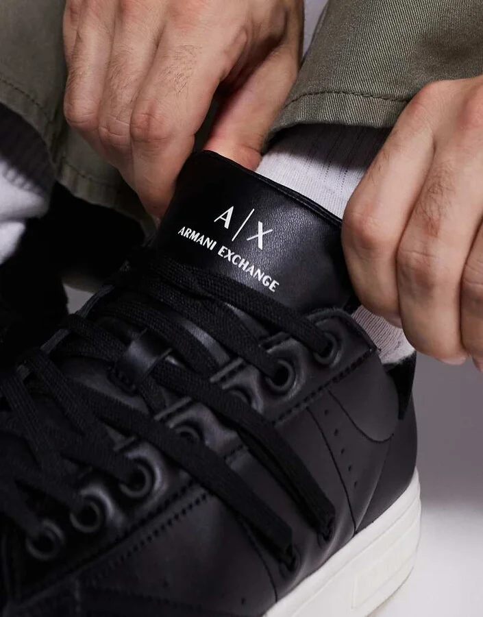 Armani Exchange sneakers with logo in black - Image 3
