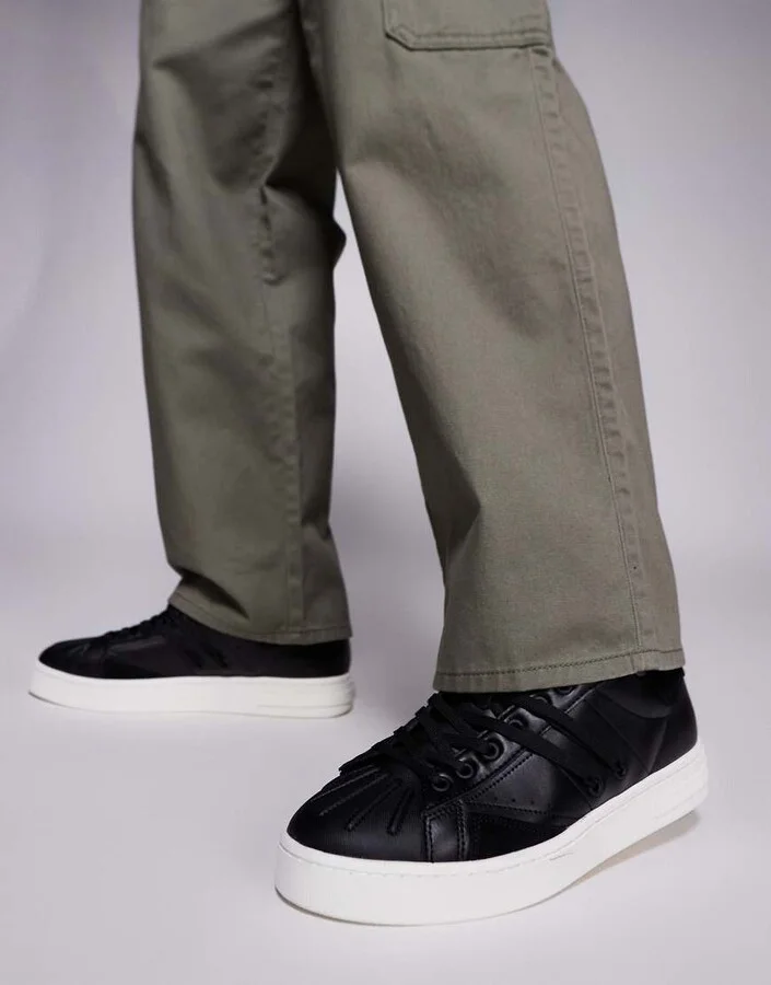 Armani Exchange sneakers with logo in black