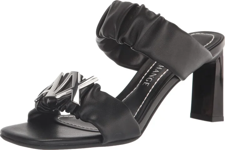 Armani Exchange Women's Dalia Ruched High Heel Logo Sandals Heeled