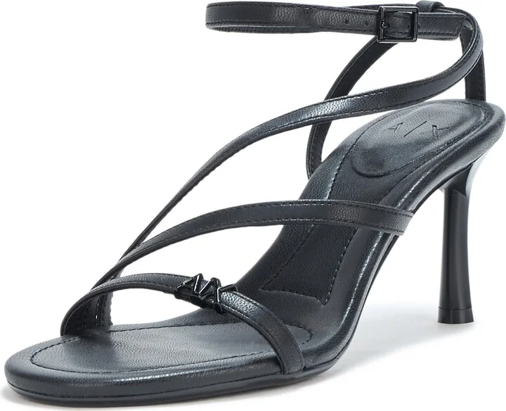 Armani Exchange Women's High Heeled Sandal with Heel Top of Foot Strap
