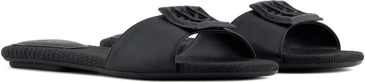 Armani Exchange Women's Padded Slide on Sandal with Logo on Top