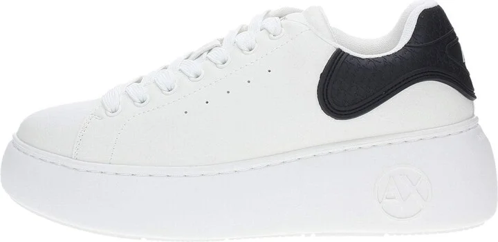 Armani Exchange Women's Sneaker with Rubber Logo Patch on The Heel