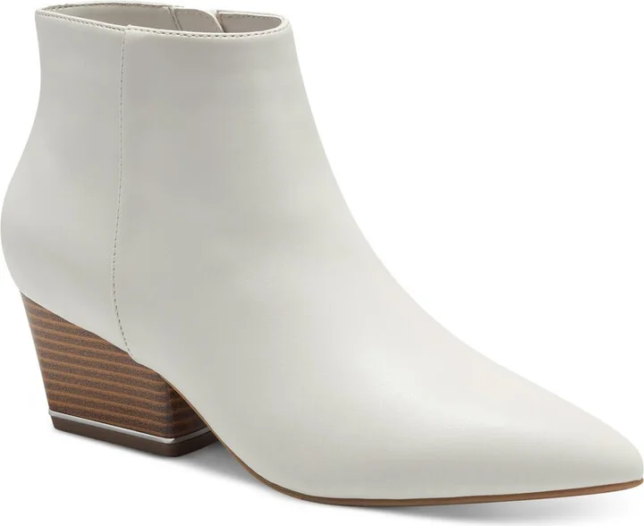 Armena Womens Faux Leather Pointed Toe Booties