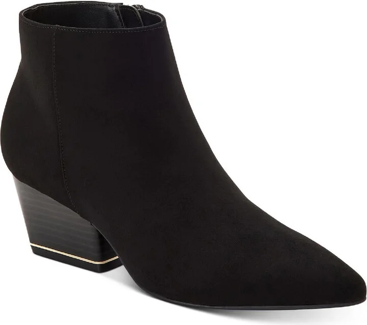 Armena Womens Faux Suede Pointed Toe Ankle Boots