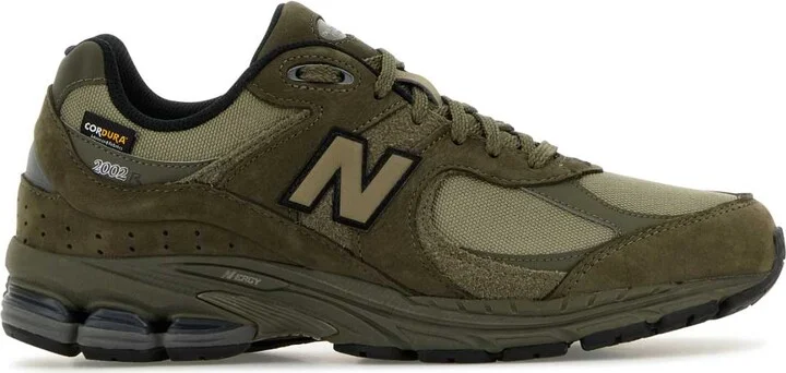 Army Green Suede And Mesh 2002r Sneakers