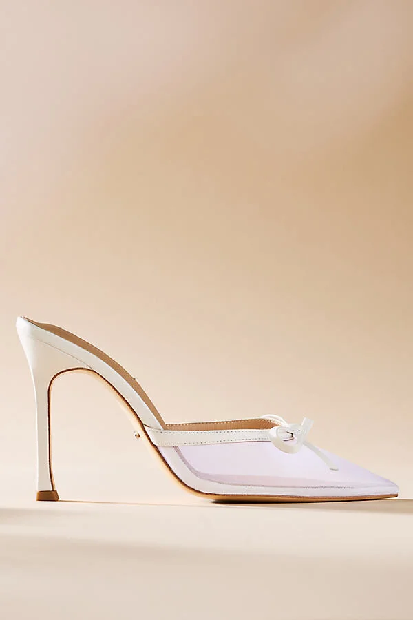 Aroma Mesh Pointed-Toe Heeled Mules