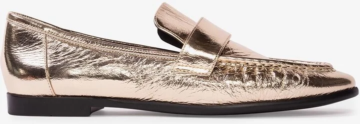 Arrow Crinkled Leather Classic Loafers