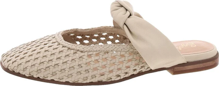 Art Deco Womens Leather Bow Mules