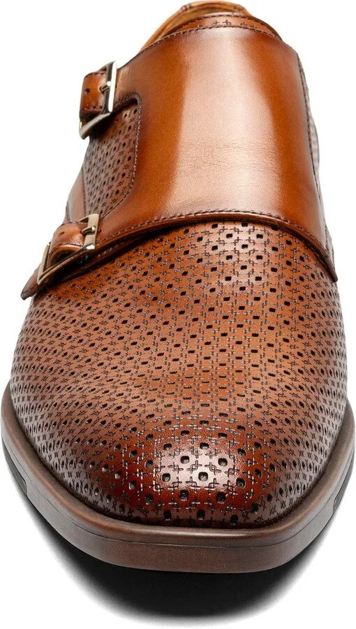 Arthur Perforated Double Monk Strap Shoe - Image 4