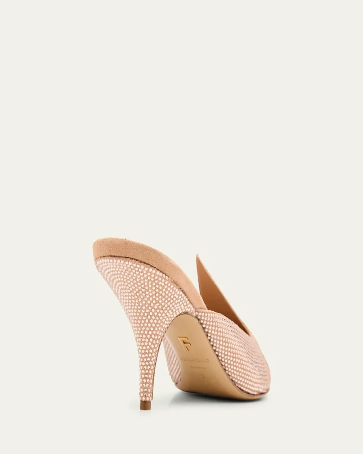 Arvil Crystal Leather Mule Pumps - Image 3