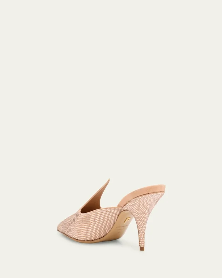 Arvil Crystal Leather Mule Pumps - Image 6