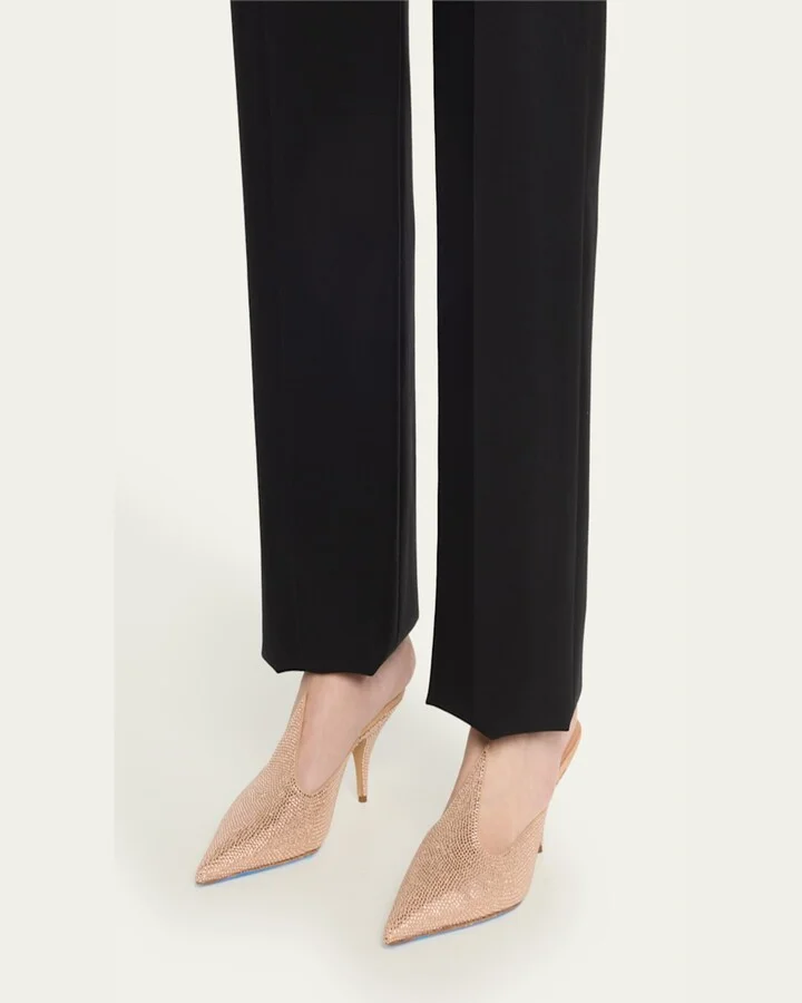 Arvil Crystal Leather Mule Pumps - Image 10